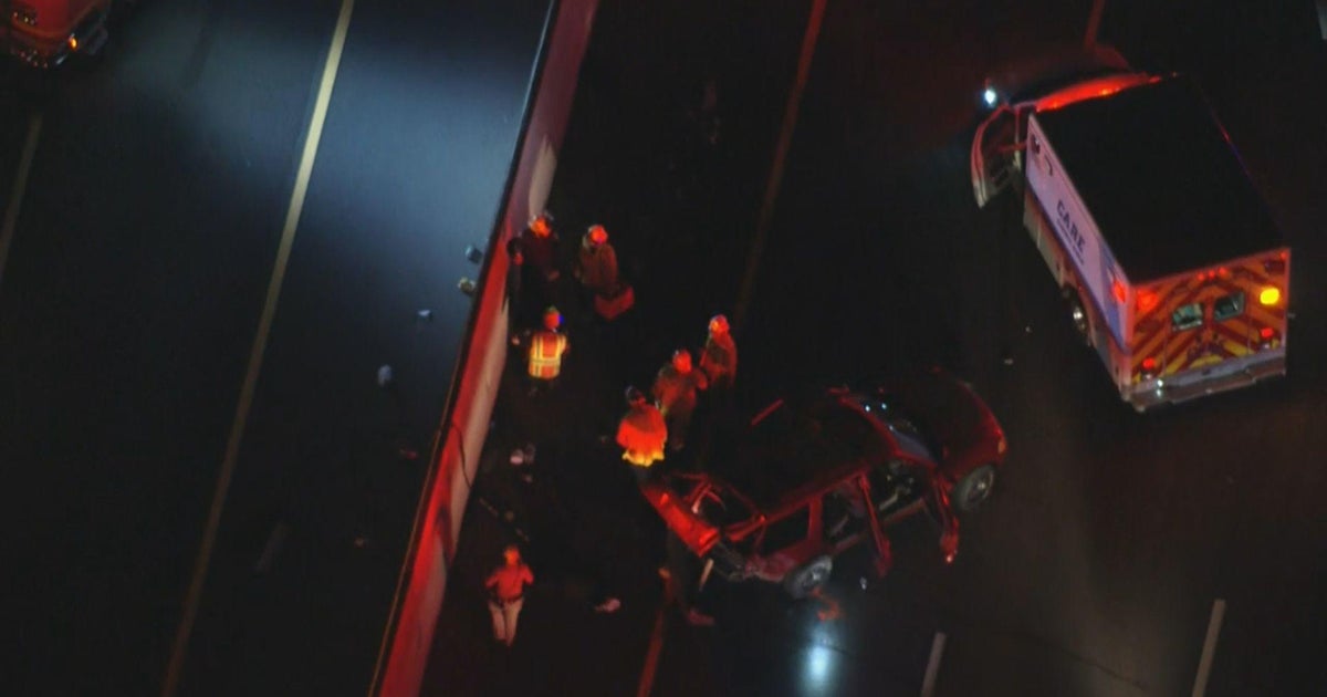 Two vehicle crash in Bell Gardens sends three people onto freeway CBS