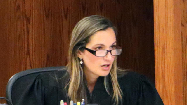 Judge Tera L. Salango presides from the bench in Kanawha County Circuit Court in Charleston, W.Va., on July 18, 2022. 