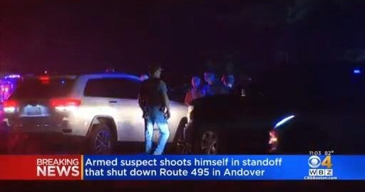 Armed suspect shoots himself in standoff on Route 495 CBS Boston