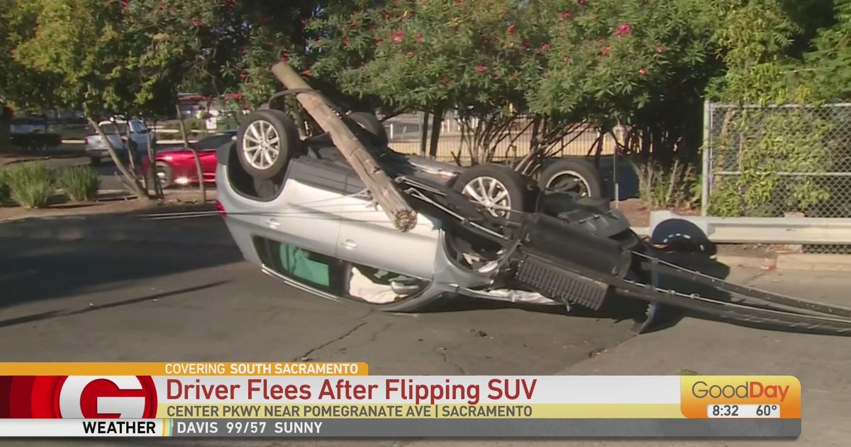 Driver Flees After Flipping SUV In South Sacramento - Good Day Sacramento