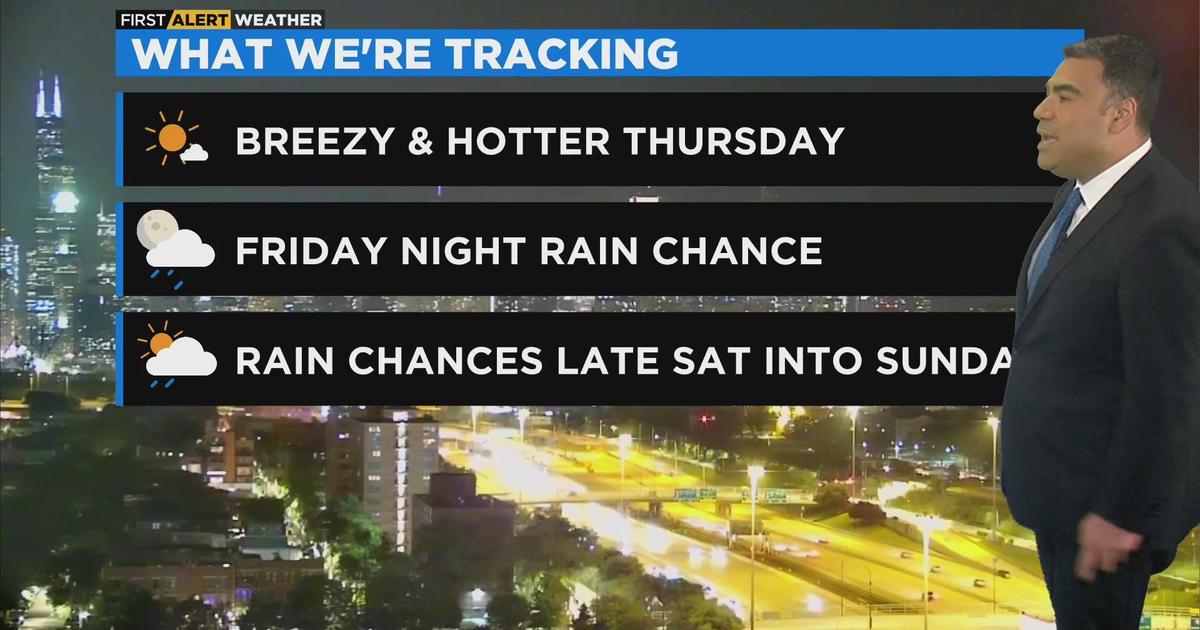 Chicago First Alert Weather Breezy And Hotter Thursday Cbs Chicago