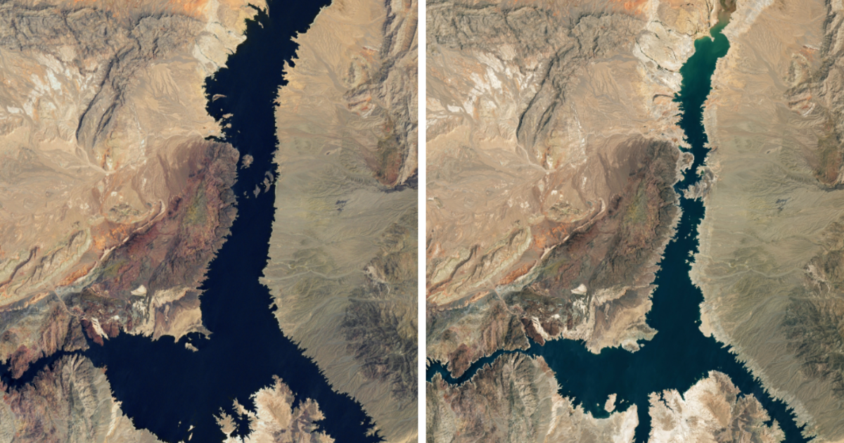 NASA satellite images reveal Lake Mead's dramatic water loss since 2000