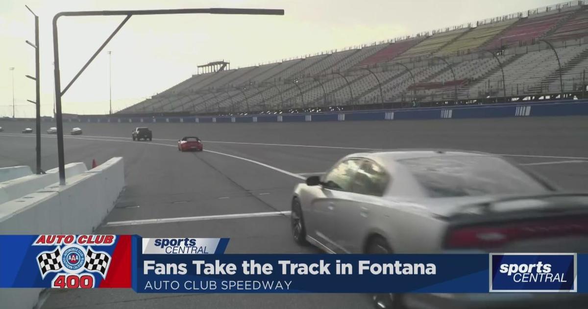 Everyday drivers cruise on Fontana Speedway track for charity CBS Los