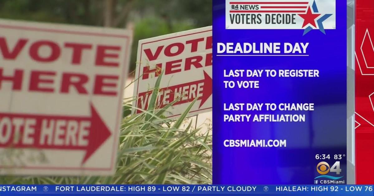Monday is last day to register to vote in August primary CBS Miami