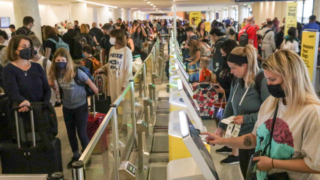 Holiday weekend rush at Los Angeles International airport. LAX 