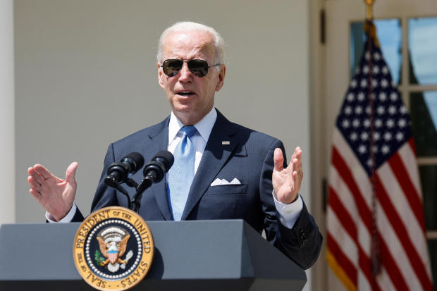 U.S. President Joe Biden delivers remarks in the Rose Garden at the White House 