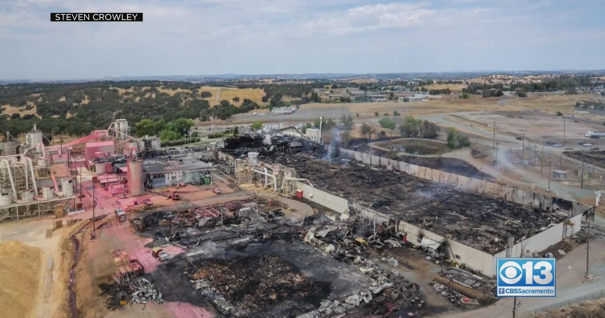Aerial photos show aftermath of massive fire at timber facility in Amador County