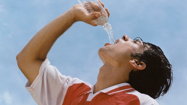 Soccer Player Drinking Water 