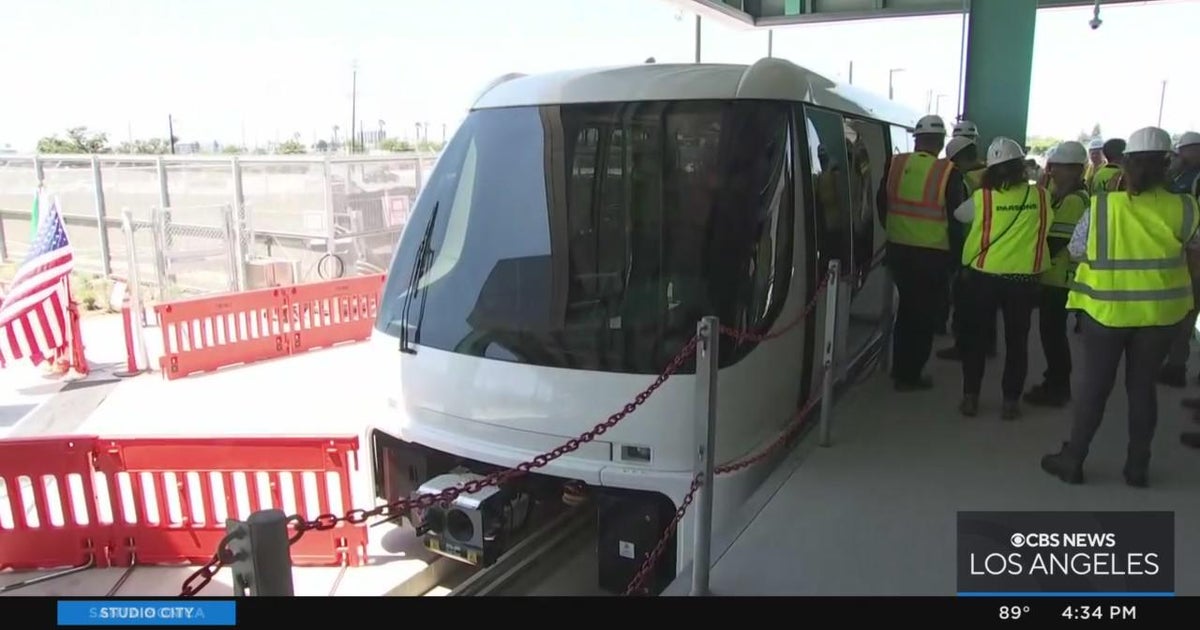 LAX introduces first Automated People Mover train car - CBS Los Angeles