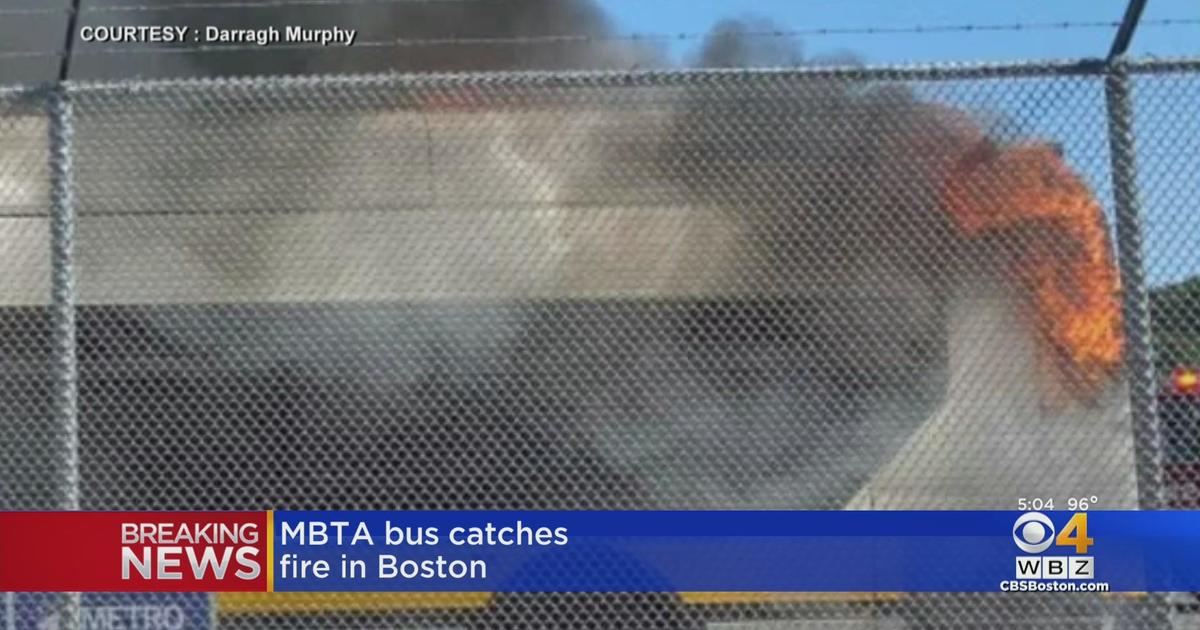 MBTA Bus Catches Fire In Boston - CBS Boston