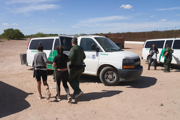 Migrants in Eagle Pass, Texas USA 