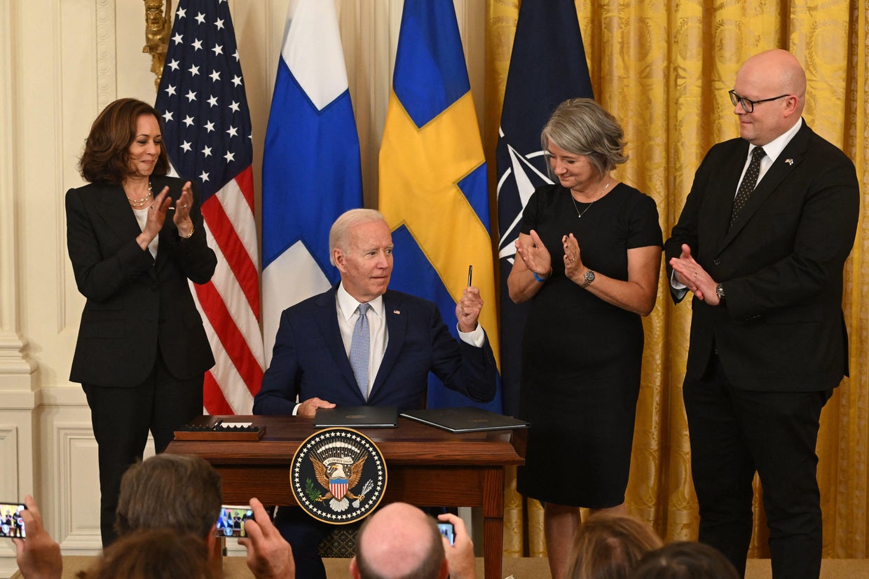 Biden formalizes U.S. support for Finland and Sweden joining NATO - CBS ...