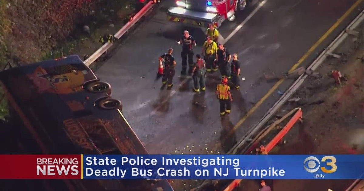 1 dead, 5 injured in crash involving bus on New Jersey Turnpike - CBS ...