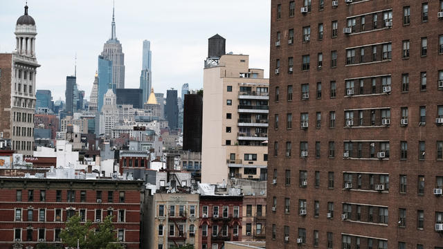 Residential apartment buildings are seen in New York City. 