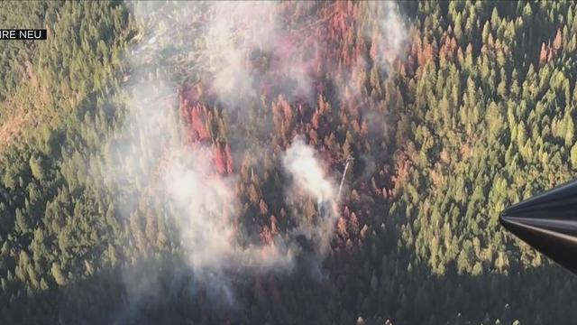 Photo of aerial attack on Tahoe National Forest fire 