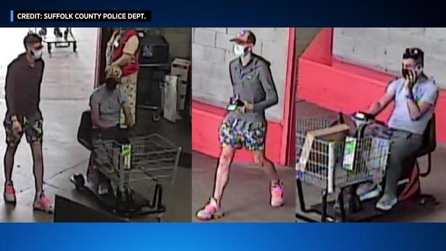 Surveillance photos of suspects in a string of thefts. 