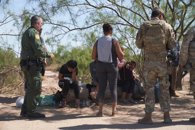 Migrants in Eagle Pass, Texas USA 