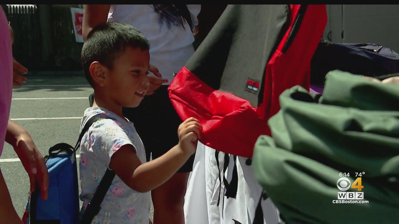 Salvation Army gives away hundreds of free backpacks in Waltham - CBS Boston