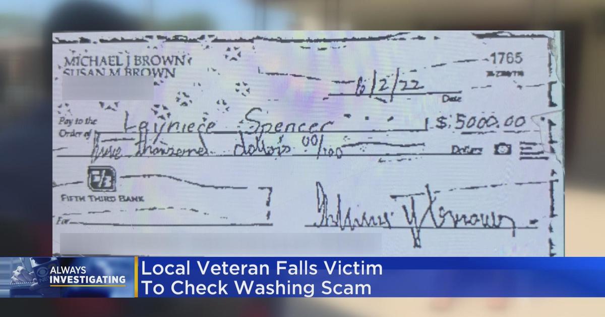 'Violated, frustrated, ripped off': Chicago Army vet upset about mail 'check washing' scam
