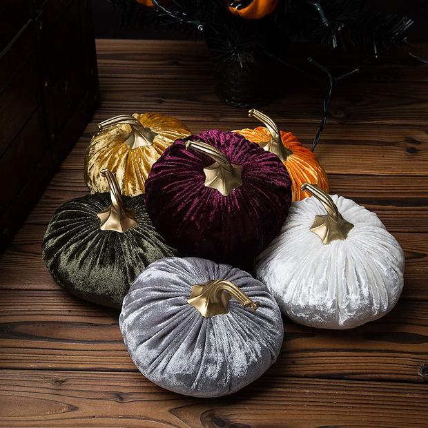 Handmade velvet pumpkins (6-pack) 