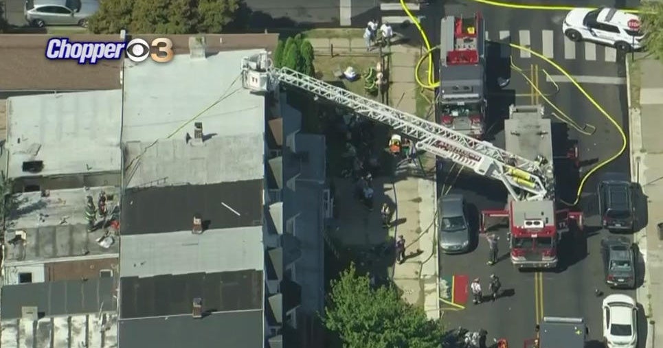 3-alarm fire breaks out in section of rowhomes in Allentown - CBS ...