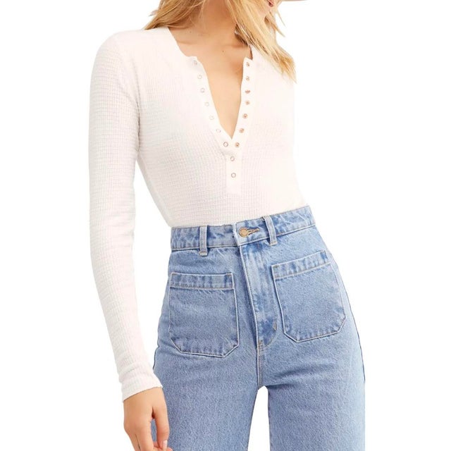 Free People One of The Girls Henley Top 