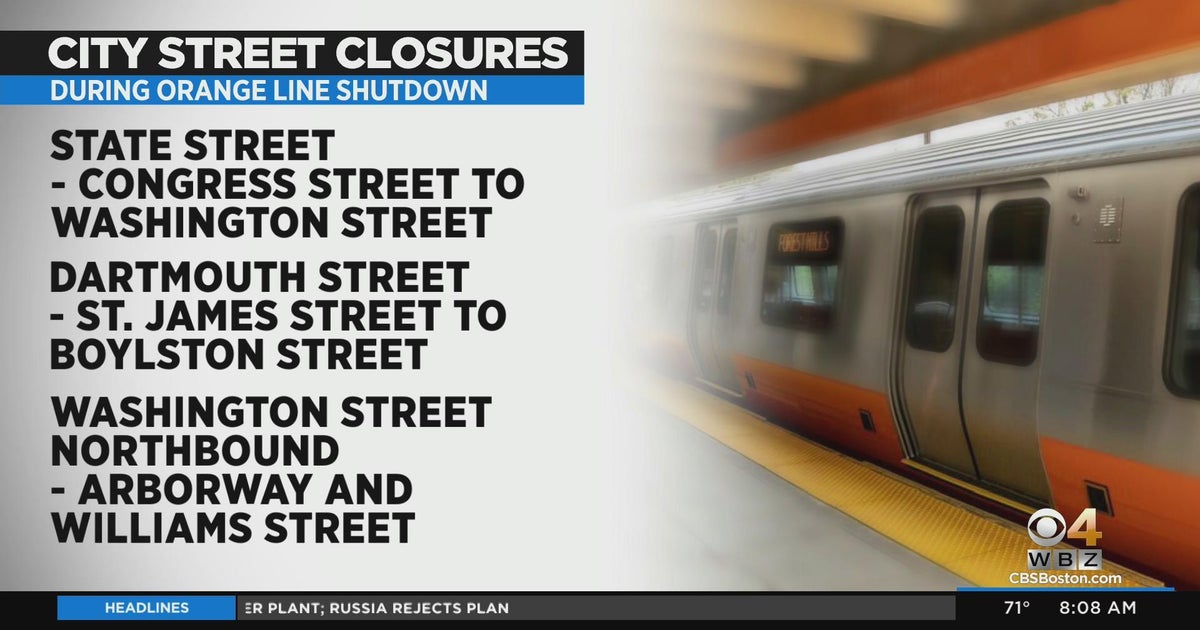 Street closures resulting from Orange Line shutdown - CBS Boston