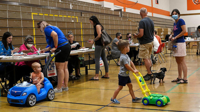 Voters Are Seen At Riverside University High School During Primary Day In Milwaukee 