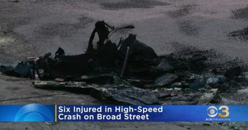 Six injured in high speed crash on Broad Street CBS Philadelphia