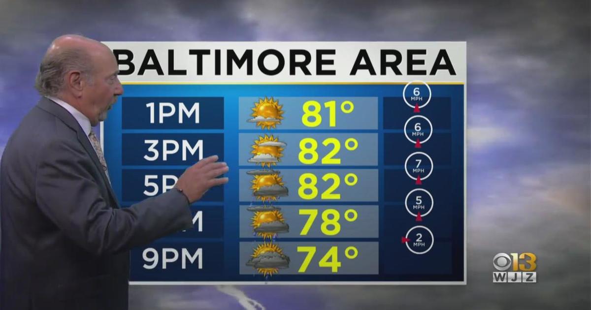 Marty Bass has your Monday afternoon forecast CBS Baltimore