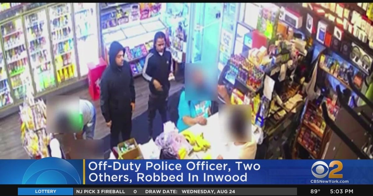 Off-duty police officer, two others robbed in Inwood - CBS New York