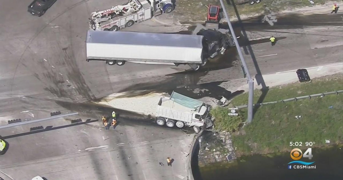 Major accident in Hialeah Gardens involving dump truck and tractor ...