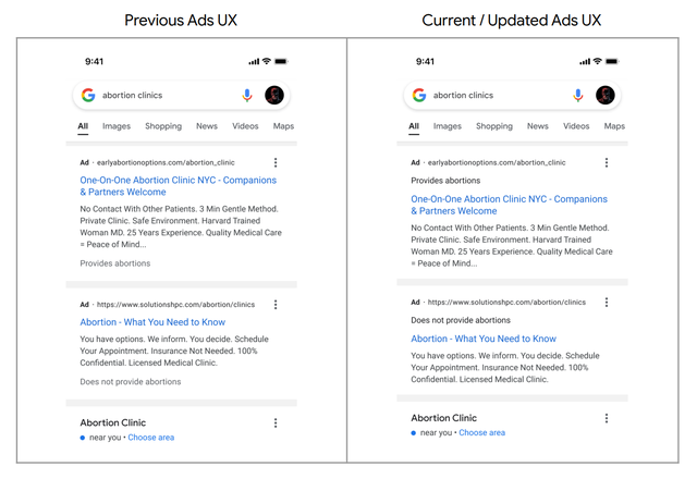Previous Google Ads UX vs. Updated Google Ads UX 