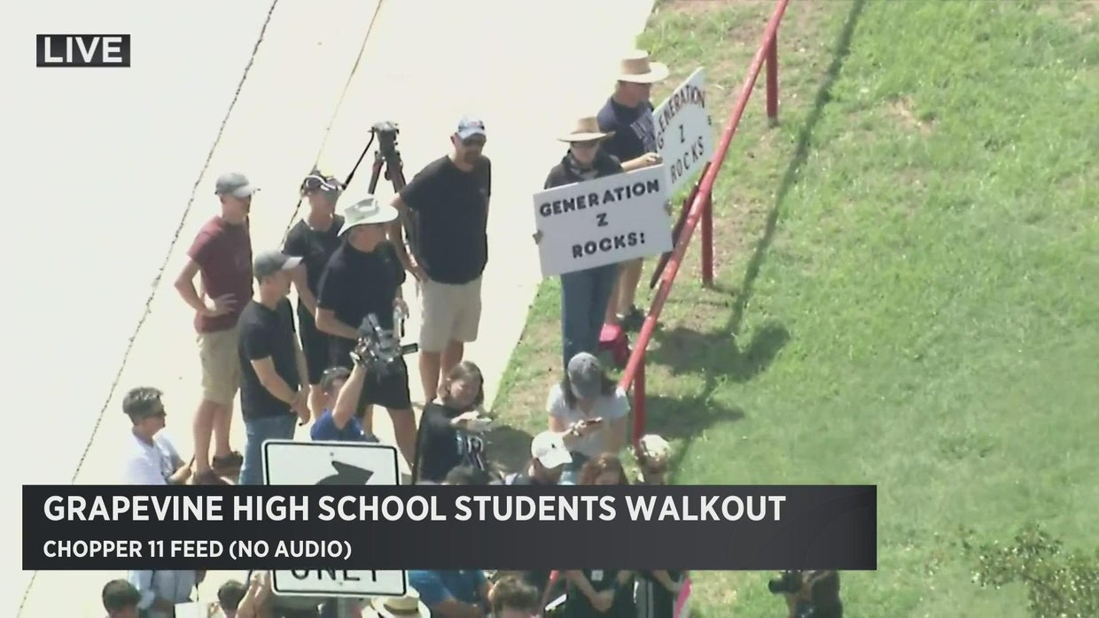 Grapevine High School students stage walkout in protest of new district ...