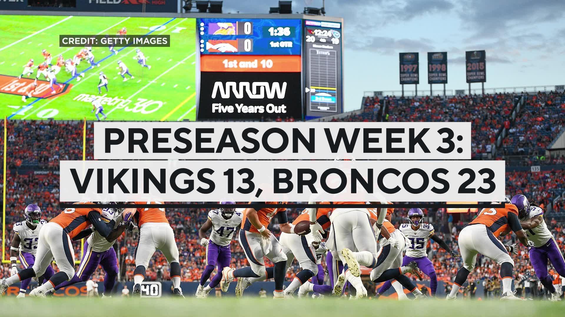 Vikings substitutes can't get the job done in 23-13 preseason loss to  Broncos