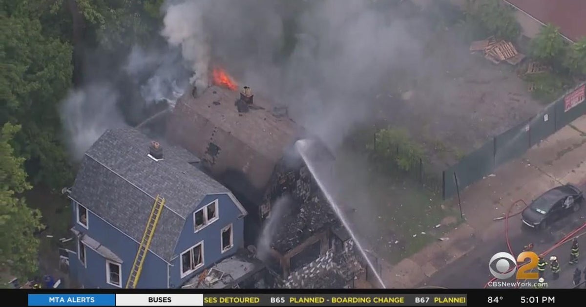 Fire damages 2 homes in Irvington - CBS New York