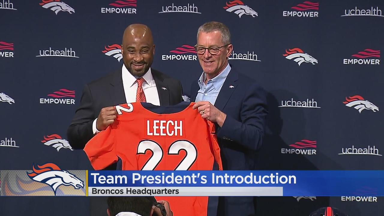 Denver Broncos President Damani Leech Teases Potential New Helmet