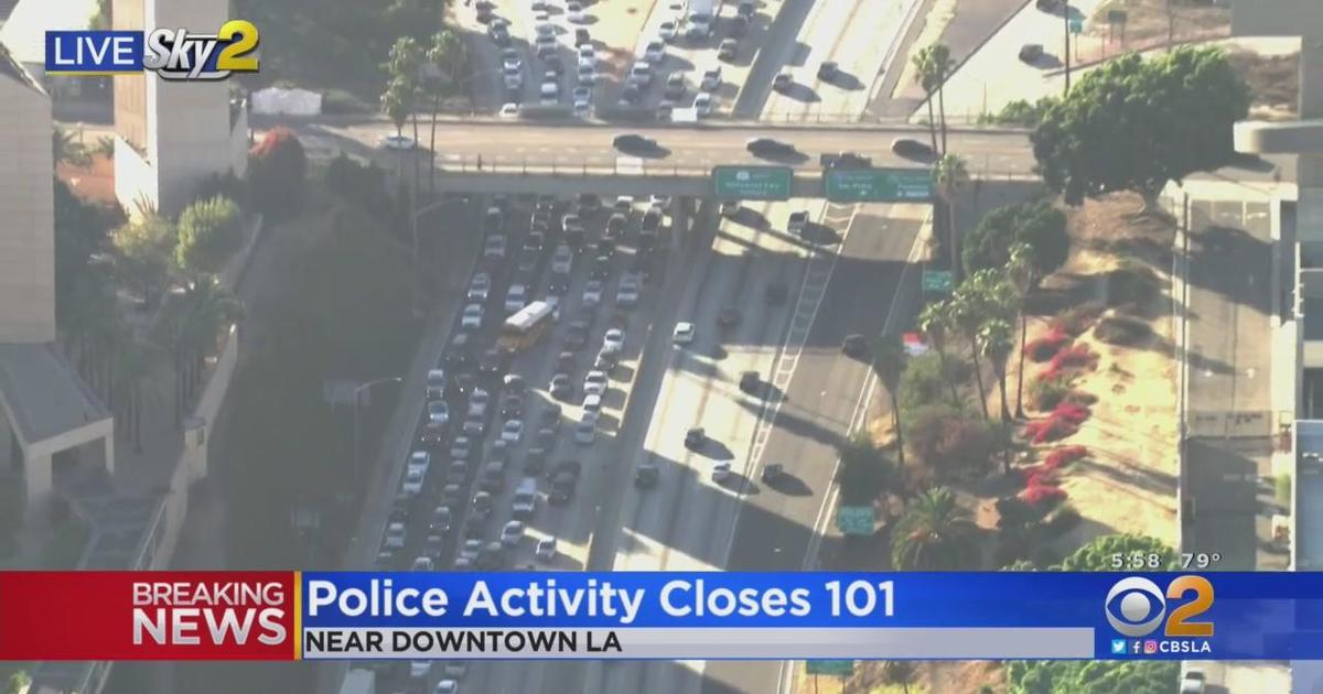 101 Freeway shut down after person jumps off freeway overpass CBS Los