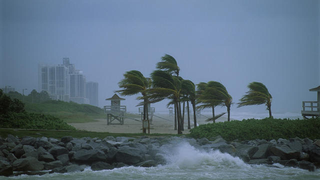 Hurricane Along Coastline 