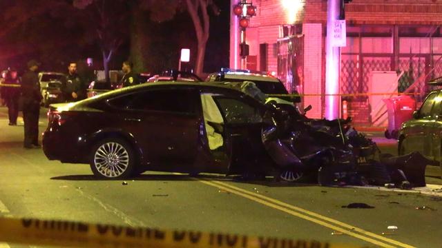 Generic police lights and yellow police tape at crime scene 