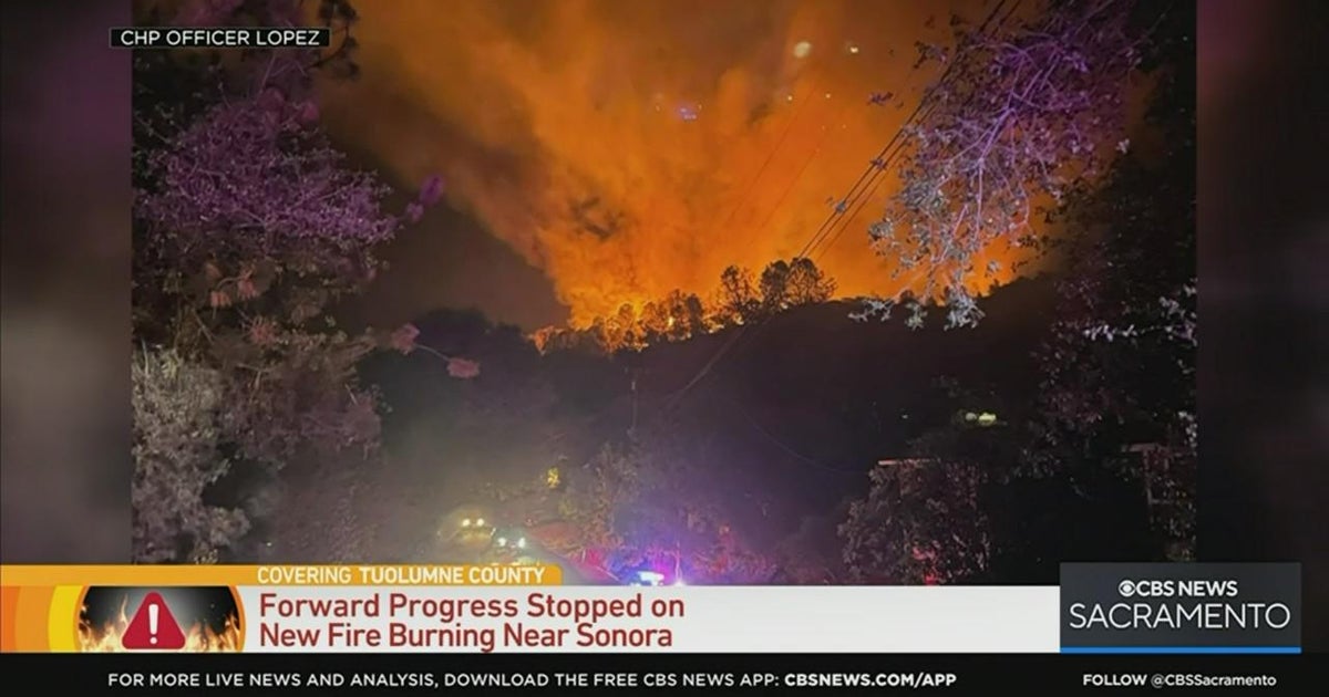Forward progress stopped on new fire burning near Sonora