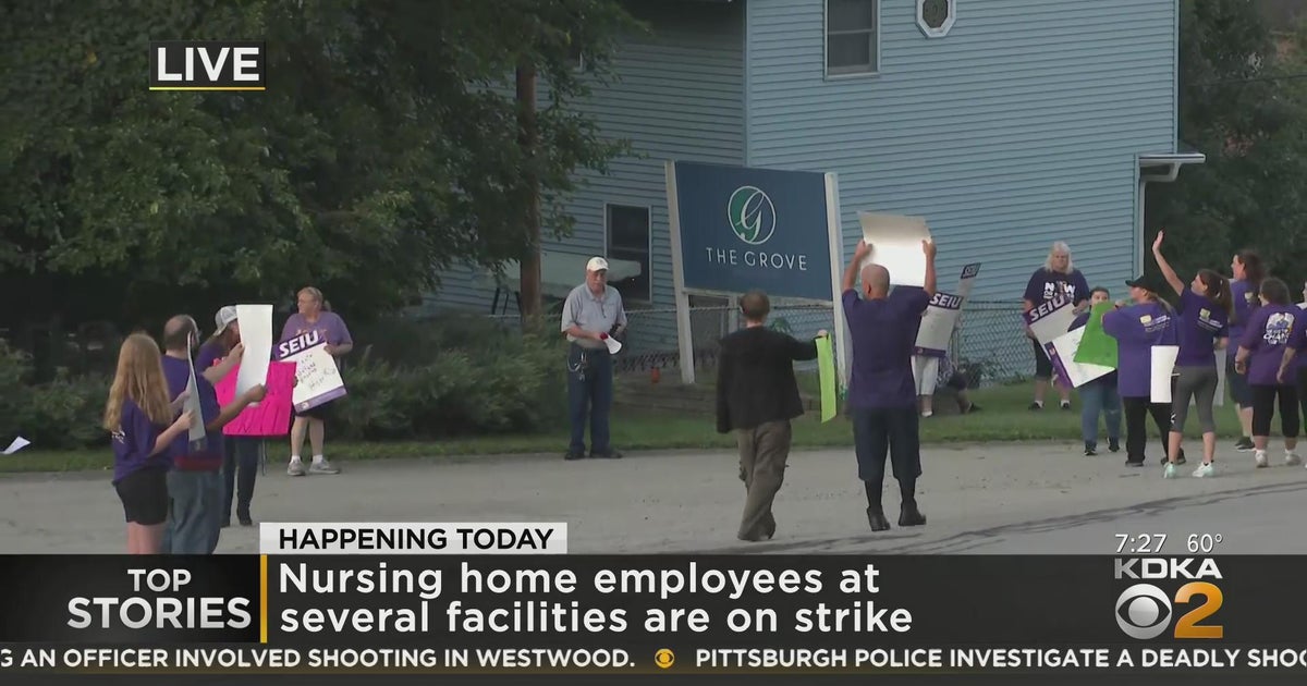 Nursing home employees hit the picket line CBS Pittsburgh