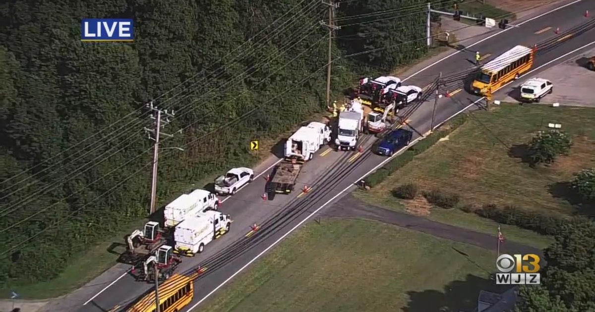 Chopper 13 is over the scene of a gas leak in Pasadena CBS Baltimore