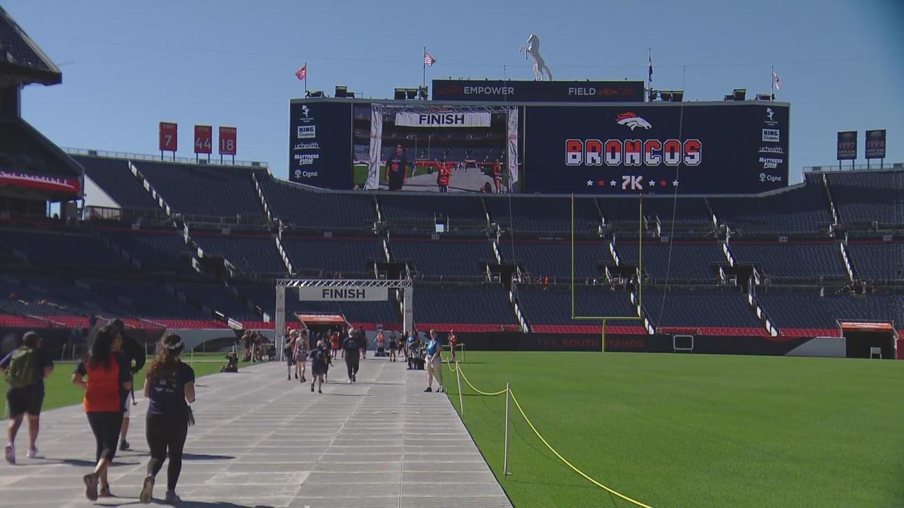 Finish this race by crossing the 50-yard line at the Broncos