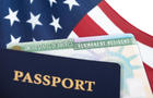 United States resident card, immigration concept 