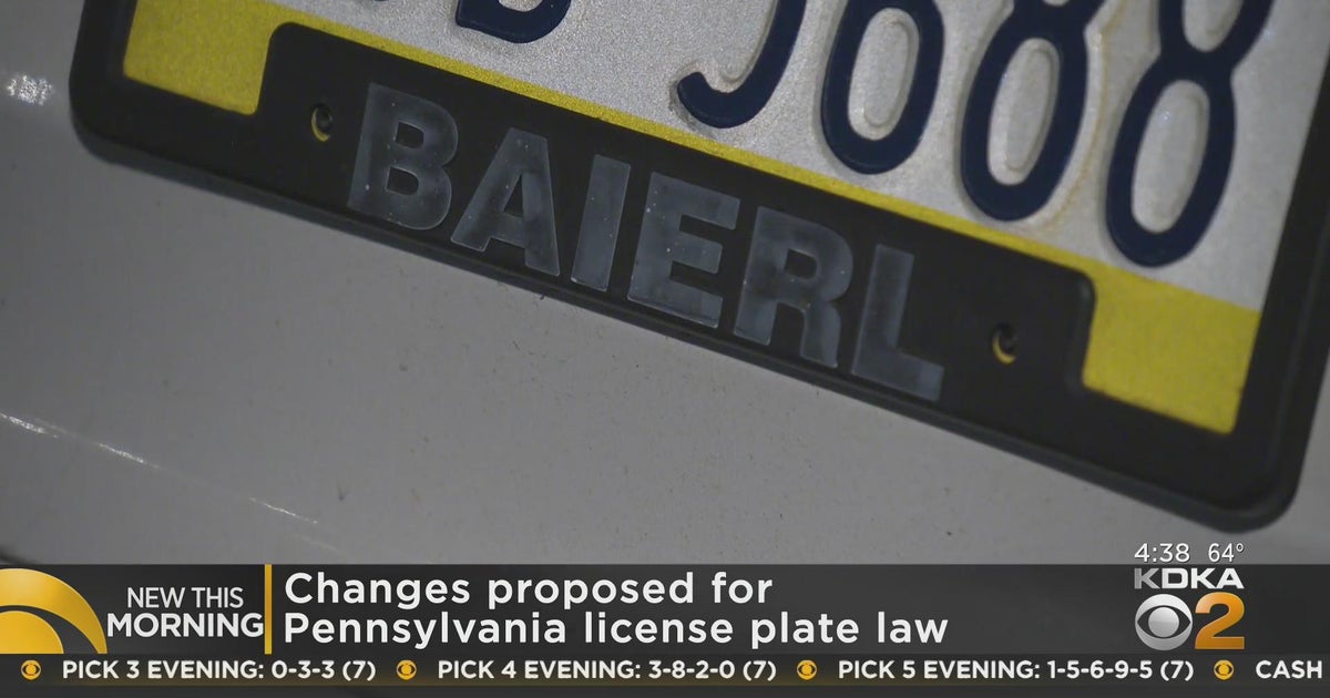 Change proposed for new Pennsylvania license plate law CBS Pittsburgh