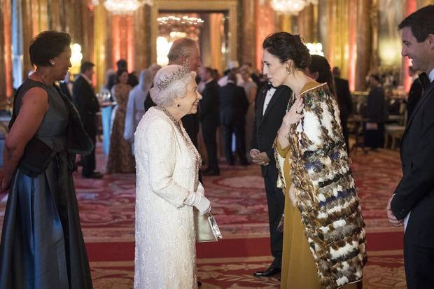 Queen Elizabeth II greeting Jacinda Ardern 
