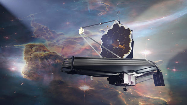Webb in outer space. Elements of this image furnished by NASA. 3d rendering. 