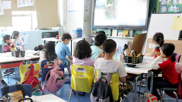 Students attend class on the second to last day of school as New York City public schools prepare to wrap up the year at Yung Wing School P.S. 124 on June 24, 2022 in New York City. 
