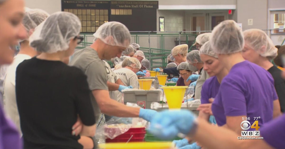 Hundreds of volunteers package meals for Greater Boston Food Bank ...